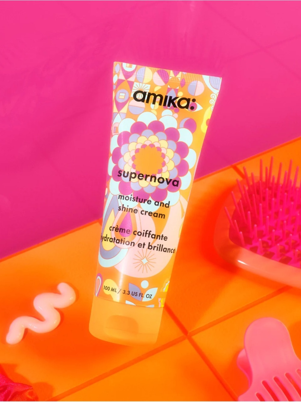 amika Supernova Moisture & Shine Cream – Pink, Yellow, Orange